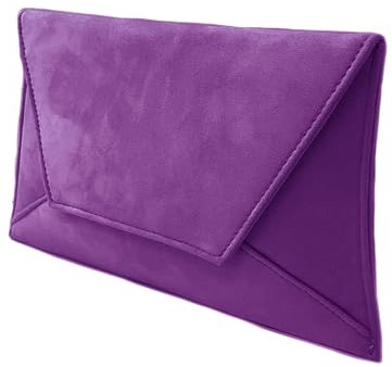 LeahWard Women's Suede/Faux Snakeskin Clutch Bag Wedding Evening Party Handbag Night Out Evening Purse 683 (Purple)