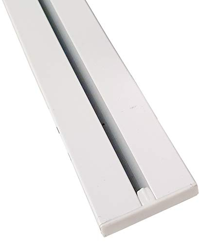 Binario per tenda in alluminio bianco 1 corrente, 180 cm (2 x 90 cm), binario piatto per tende (7 mm) – con guide per tende
