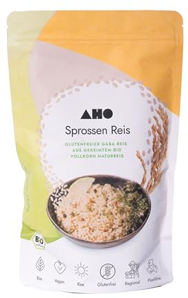 AHO Sprossen Reis 850g, Bio Gekeimter Reis, Vollkorn-Naturreis, GABA Reis, enthält Gamma Amino Butyric Acid