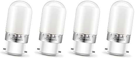 Ruiandsion B22 LED Glühbirne Warmweiße 2W AC 220V Bajonettverschluss Glühbirne für Nähmaschine, Kerze, Gerätelampen, Deckenhängeleuchte (nicht dimmbar, 4er-Pack)
