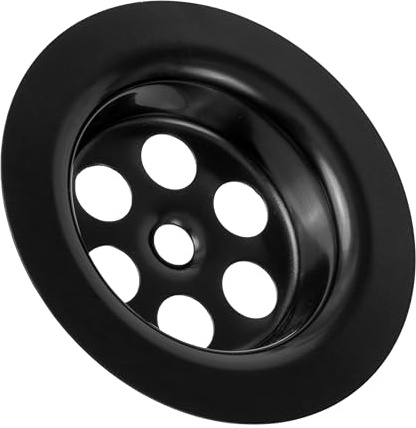 Parte superior de la válvula de repuesto para juego de desagüe de fregadero, Ø 70 mm de diámetro, para juegos de desagüe de 1 1/2 pulgadas, acero inoxidable SS201, en negro