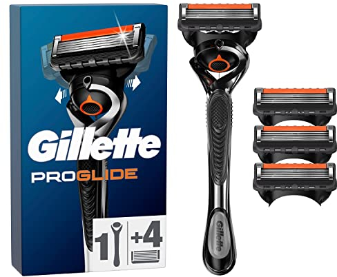 Gillette ProGlide Nassrasierer Herren Set, Rasierer + 4 Rasierklingen mit 5-fach Klinge, Geschenk für Männer