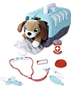 Simba Tierarztkoffer, Plüschund 24cm, Zubehör, 7 Teile, 25x18x17cm, ab 3 Jahre