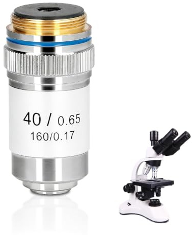 40X Achromatic Microscope Objective Lens RMS Standard 20.2mm/0.8 Interface | 40X Microscope Len Achromatic Microscope Objective High Magnification Microscope Objective Len 0.65mm Aperture for Laboratory
