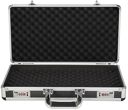 Brihard Pistol Extra Strong Case Mit Zwei Zahlenschlössern, Tragbarer Waffenkoffer mit Alurahmen, sichere Aufbewahrung, Schaumstoffgedämpft, Extrem Sichere Tragebox für Waffen, Munition und Zubehör