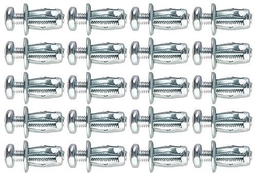 perfk 20 Pezzi Kit Di Bulloni E Dadi, Vite Petalo Jack Dadi Forte Tenacità Installazione a Parete Strumento Di Fissaggio Vite Dado Espansione per Calligrafia Fissaggio, 6x25 Mm