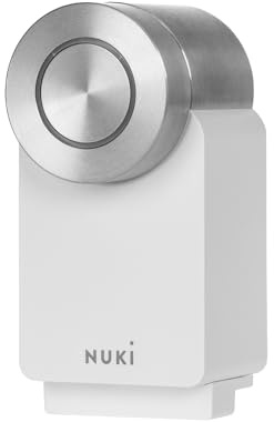 Nuki Smart Lock Pro (4è génération), Serrure Smart avec avec Wi-FI et Matter pour accès à Distance, la Serrure électronique transforme Votre Smartphone en clé, avec Power Pack, Blanc 221011