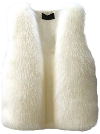 Altsuceser Gilet d'hiver en fausse fourrure pour femme - Manteau en fausse fourrure - Veste enveloppante - Châle - Veste sans manches en fourrure