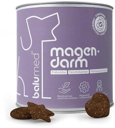 balumed® Snacks Magen+Darm hochkonzentriert mit Fenchelsamen & Flohsamenschalen für Hund, Leckerli mit Präbiotika, Postbiotika, Kamillenblüten, Bierhefe, Omega-3, Vitamine E + B1, 325 g