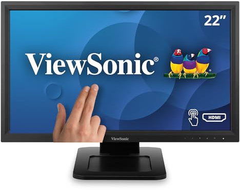 ViewSonic TD2211 22 1080P Resistive Single Point Touchscreen Monitor with VGA, HDMI, DVI and USB Hub