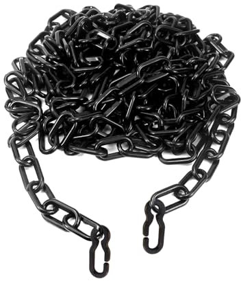 Black Plastic Chain Barrier 3 Meter Length, 6 mm Thickness | Plastic Chain Link for Crowd Control | Safety Link for Construction, Road Safety Warehouse | Plastic Chain Barrier for Warning