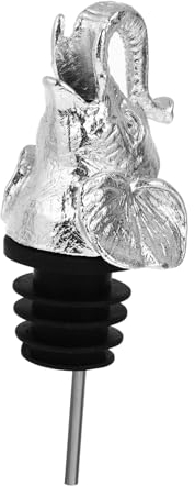 Alipis Elephant Head Shape Wine Pourer and Alloy Wine Bottle Stopper Silver Sturdy Beverage Bottle Cap for Home Use and Party Accessories