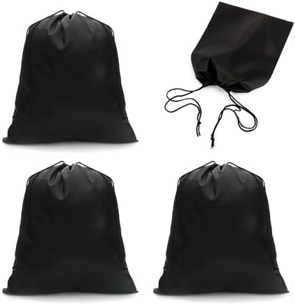 Confezione da 3 tasche portatili con coulisse, custodia con doppio cordoncino, tracolla impermeabile per cuffie, borsa da viaggio, pratica borsa per abiti (20 x 25 cm)