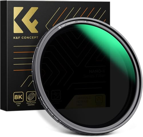K&F CONCEPT ND Filter 77mm Magnetischer Variabler Graufilter ND8-128 (3-7 Stop) Neutral Graufilter mit Magnetischer Objektivadapter, Nano-Xcel