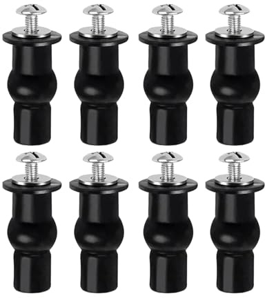 8PCS Toilet Seat Fittings,Toilet Seat Fixings,Heavy Duty Toilet Seat Fastener Bolt Kit,Expanding Rubber Top Nuts Screw Fixings,Suitable for Most UK Standard Size Toilet Covers.