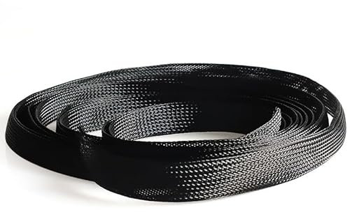 CHOUXUANGA Guaina per Cavi Guaina Intrecciata Guaina in Filo Intrecciato da 5 m, Guaine Intrecciate for Cavi Neri da 2-100 mm for la Protezione del Cavo Dati Tubi in Nylon ignifugo(6 mm)