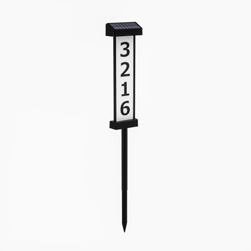 CTOL Solar Address Sign - Double-Sided LED Illuminated House Numbers, Rechargeable Solar Powered Light for Yard, Home, and Mailbox.
