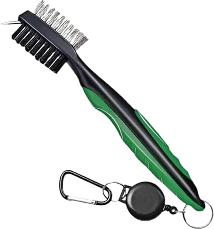 Golfschläger-Reiniger, tragbare doppelseitige Golf-Reinigungsbürste, effizientes Wartungswerkzeug für Kurse, Reisen, Outdoor, Herren, Damen, Caddy, kompakte und langlebige Bürste für Golfausrüstung in