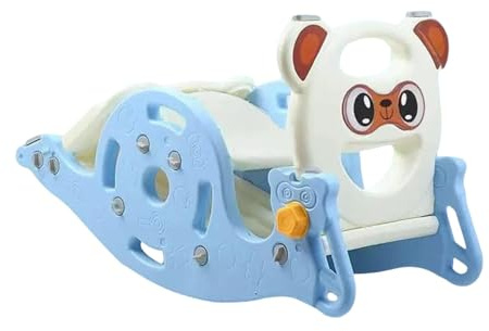 CoudarTitie Scivolo per Bambini 3 in 1, Cavallo a Dondolo, Facile da Montare, Idea Regalo, Parco Giochi Pieghevole con Scivolo