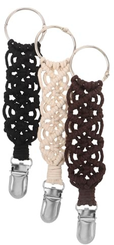 Homoyoyo 3 Clips de Viaje para Sombrero Cuerda de Algodón Trenzado, Pinzas Antideslizantes para Sujetar Sombreros de Sol, Gorras y Bufandas, Accesorios Compactos para Equipaje y Mochila