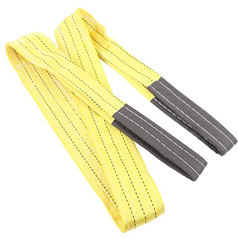 Jeanoko Corda di Sollevamento Piatta 3T, Cinghia in Poliestere Rinforzato con Fibbie a Doppio Occhio 2 Metri, con Tessitura Multistrato per Un'elevata Resistenza