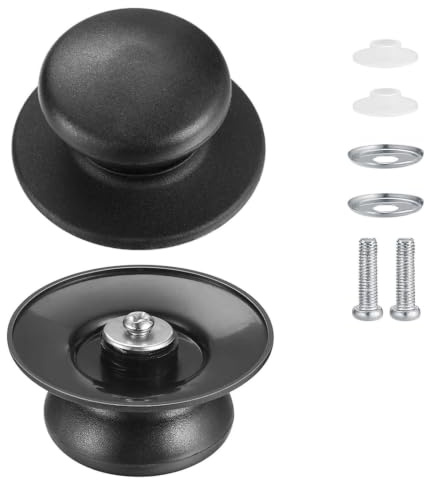 QIHAWN 2Pcs Replacement Pan Lid Knobs, Universal Heat Resistant for Kitchen | Heat-resistant durable build, universal pan lid fit, full screw & gasket kit, tool-free install, for kitchen cookware lids