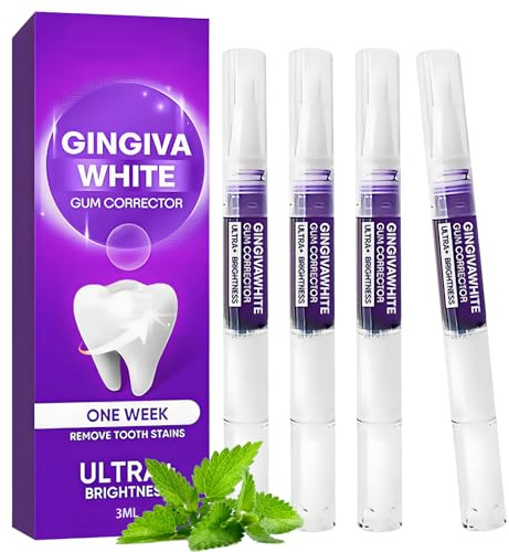 4 Stück Zahnaufhellung Stift, Purple Teeth Whitening Pen, Zahnweiss Stift - Entfernt Flecken, Sorgt für Langanhaltende Aufhellung, Sanfte und Sichere Formel, Erfrischt Den Atem (4 * 3ml)