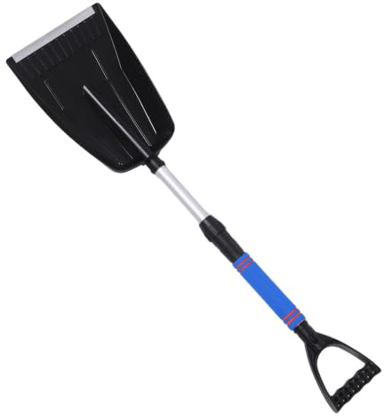 YARNOW Pelle à Neige Télescopique Pliable avec Poignée Ergonomique, Outil Multifonctionnel en Alliage Abs pour Déneigement Rapide Allée et Trottoir en Hiver