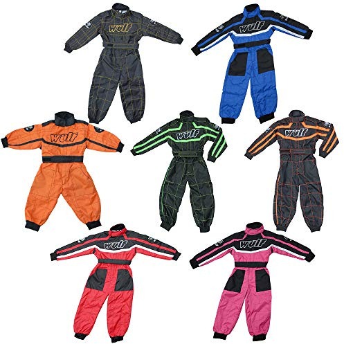 Wulf Wulfsport Children Kids Race MX Motocross Motorbike Suit Clothing Quad Bike - Black Green XS(3-4Yrs)