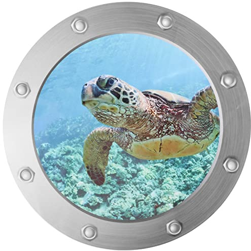 Wandtattoo Kinderzimmer 3D Wandaufkleber Unterwasserwelt Schildkröten Fenster Wandtattoo Selbstklebend Wandsticker Meerestiere Aufkleber für Bad Schlafzimmer