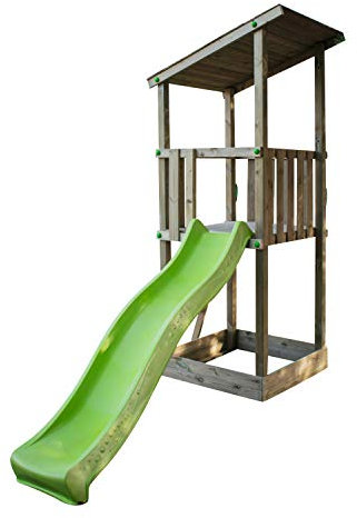 MASGAMES Parc pour enfants Talaia L | Toboggan | Bac à sable sur la base | Bois traité | Homologué pour usage domestique | Ancrages inclus |