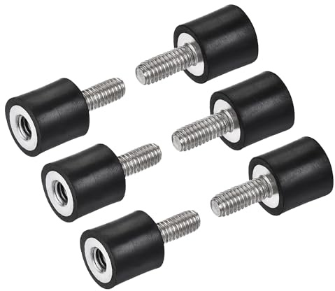 sourcing map 6 Stück M4 Gummilager Stecker/Buchse Stoßdämpfer für Motor Generator Kompressor Garage Umkehrpumpe Aufprall Luftgenerator Spulen, D10mmxH10mm