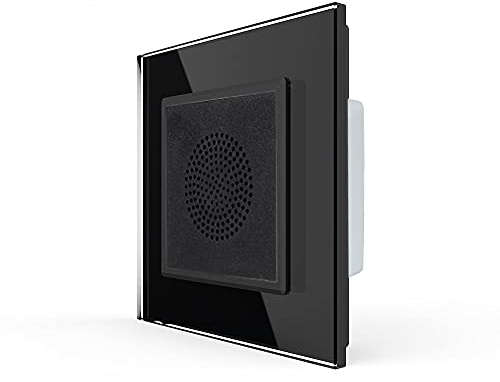 Luxus-Time Livolo Bluetooth Lautsprecher Einbaulautsprecher Box für Unterputz inkl. Glasrahmen Schwarz