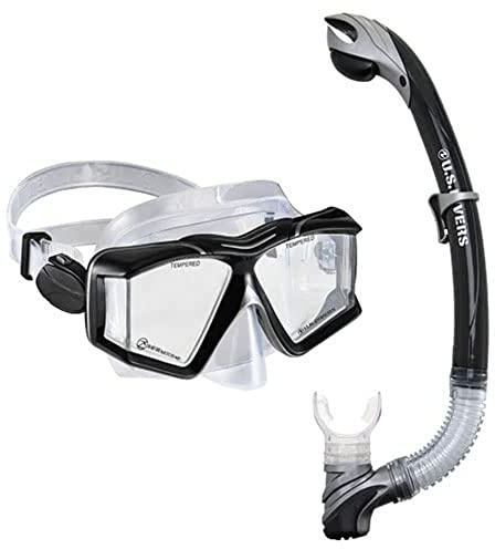 US.Divers Combo Sideview | Erwachsenes Tauchset, Maske und Schnorchel mit 180° Panoramasicht, UV-Schutz, beschlagfreien Gläsern, Schnorchel mit Ausblasventil, für Männer und Frauen