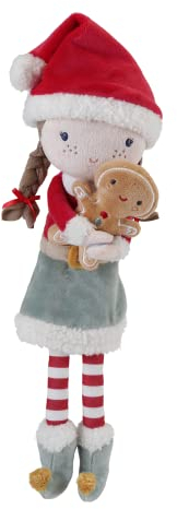 Little Dutch 4538 Stoffpuppe Kuschelpuppe Weihnachten Rosa mit Lebkuchenmann (35 cm)