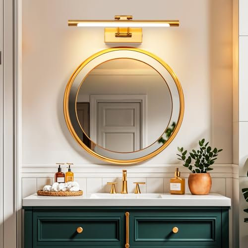 TYhogar Applique Murale Salle de Bain Câblé Lampe à Miroir LED pour Salle de Bain 40CM Variation D'une Seule Température de Couleur Lampe LED pour Tableau avec Tête de Lampe Pivotante 8W 640Lm IP44