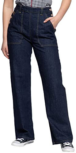 Queen Kerosin Women's jeans, denim trousers, worker pants, vintage jeans, Marlene jeans, high waist trousers, retro trousers, denim, 33W x 32L
