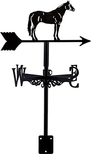 EICOFF Caballo de Veleta, Veleta de decoración, Kit de Indicadores de dirección del Viento, Soporte de Metal para césped y jardín al Aire Libre, Veleta para Patio de jardín al Aire Libre (Caballo