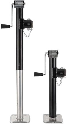 ECUTEE Lot de 2 béquilles de remorque réglables en hauteur de 53 à 90 cm pour caravane, camping-car, voiture, yacht, roue jockey en acier, charge 800 kg