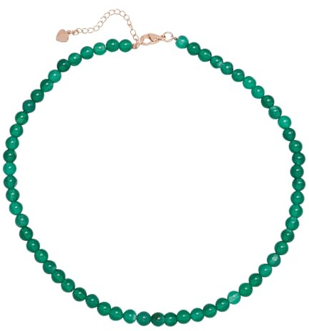 Handmade Women's Girls Edelstein Perlen Halskette Choker 6mm Runde Perlen - Natürliche Edelsteine Healing Crystal Beaded Jewellery | Geschenkideen für Frauen, Mädchen