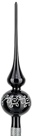 Navidacio Weihnachtsbaumspitze | Groß 35cm in Hochglanz Schwarz Baumspitze Spitze Tannenbaumspitze Christbaumspitze Weihnachtsbaum Christbaum Tannenbaum Christmas Tree Top