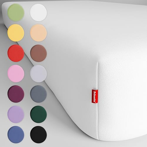 Schuette® Topper Spannbettlaken • 60x120 cm • Wow! Kollektion: Fluff White (Weiß) • 100% Superfluff Baumwolle, Blickdicht, Faltenfrei • mit Rundumgummi • Matratzenhöhe bis 10 cm