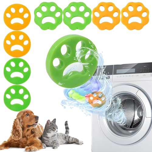 8 Stück Tierhaarentferner Waschmaschine, Wäsche Haarfänger Hundehaare Katzenhaarentferner, Tierhaare Wiederverwendbar Haarentferner