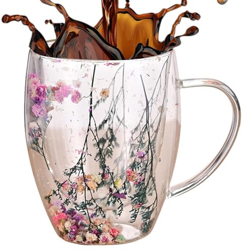 Monozoz Isolerade glasmuggar, dubbelväggiga cappuccinokoppar av glas