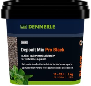 Dennerle Nano Deponit Mix Pro Black, 1kg - Dunkler Multimineral-Nährboden für Süßwasser-Aquarien