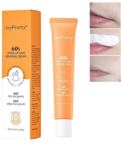 Facial Hair Removal Cream,Upper Lip Hair Removal,Extra Gentle Formula For Face,Fast-Working for Face, Eyebrow, Upper Lip and Chin,Painless Depilatory Cream Suitable for All Skin Types.1.71 oz