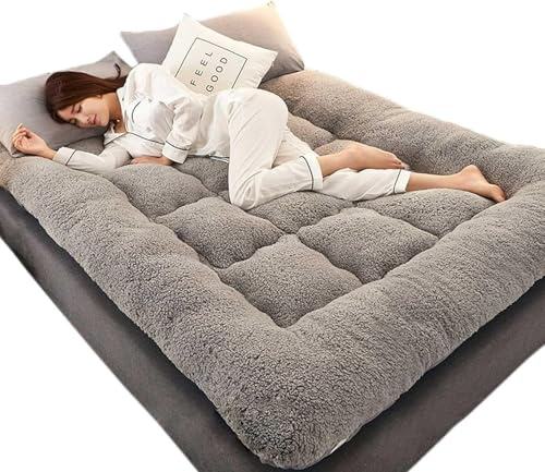 Japanische Futon-Matratze, Extra Dicke, Flauschige Boden-Futon-Matratze, Superweiche, Haarige, Aufrollbare Schlafunterlagen, Tragbare Schlafmatte, Sofa-Matratze, Gästebett