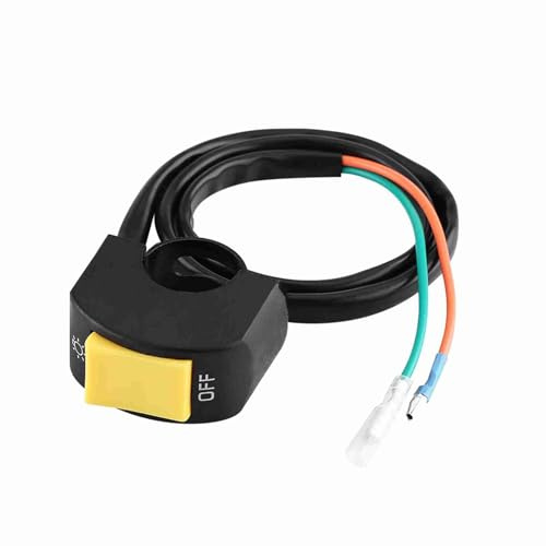 Phefop Fahrradscheinwerferschalter, Lenkerbedienung, Druckknopf-EinAusschalter für Motorrad, Quad, LED-Lichtleiste, Positions- und Bremslichter