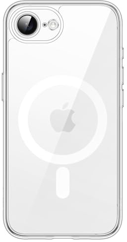 JETech Magnetische Hülle für iPhone 17e/16e, Durchsichtig | Kompatibel mit MagSafe, Stoßfeste Handyhülle, Kratzfest, Transparente Rückseite