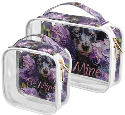 siphylline Lot de 2 trousses de toilette de voyage transparentes approuvées par la TSA